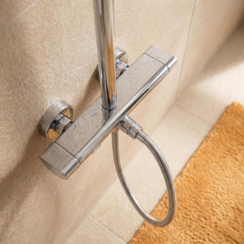 Chrome-plated exposed shower set
