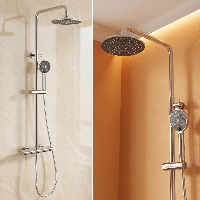 Chrome-plated exposed shower set